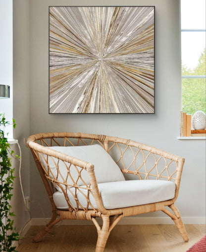 Abstract Silver Gold Shimmering Light Textured Art