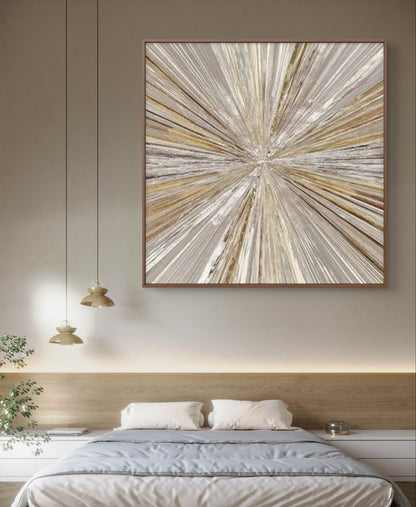 Abstract Silver Gold Shimmering Light Textured Art