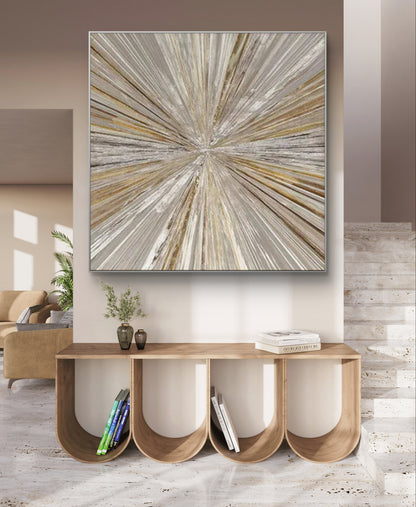 Abstract Silver Gold Shimmering Light Textured Art
