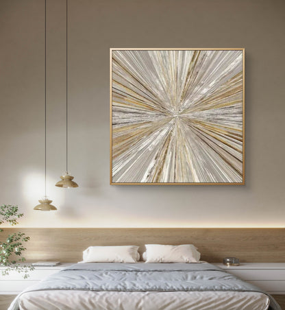 Abstract Silver Gold Shimmering Light Textured Art