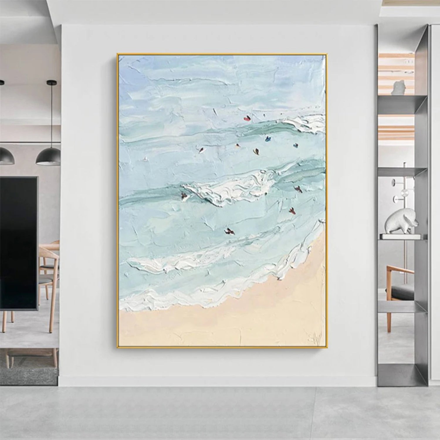 Abstract Swimming Seascape Handmade Oil Painting