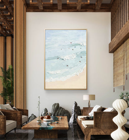 Abstract Swimming Seascape Handmade Oil Painting