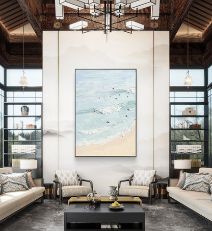 Abstract Swimming Seascape Handmade Oil Painting
