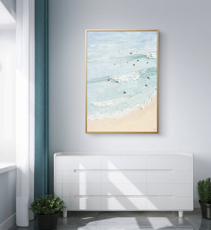 Abstract Swimming Seascape Handmade Oil Painting