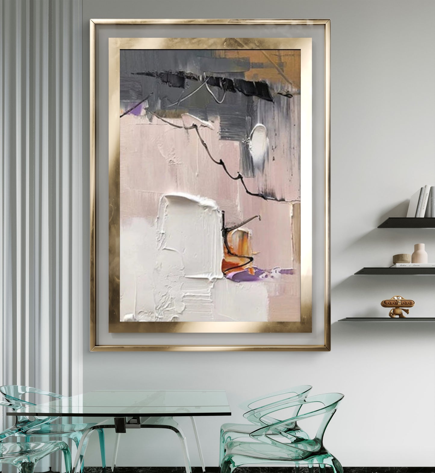 Abstract Textured Painting with Modern Neutral Tones