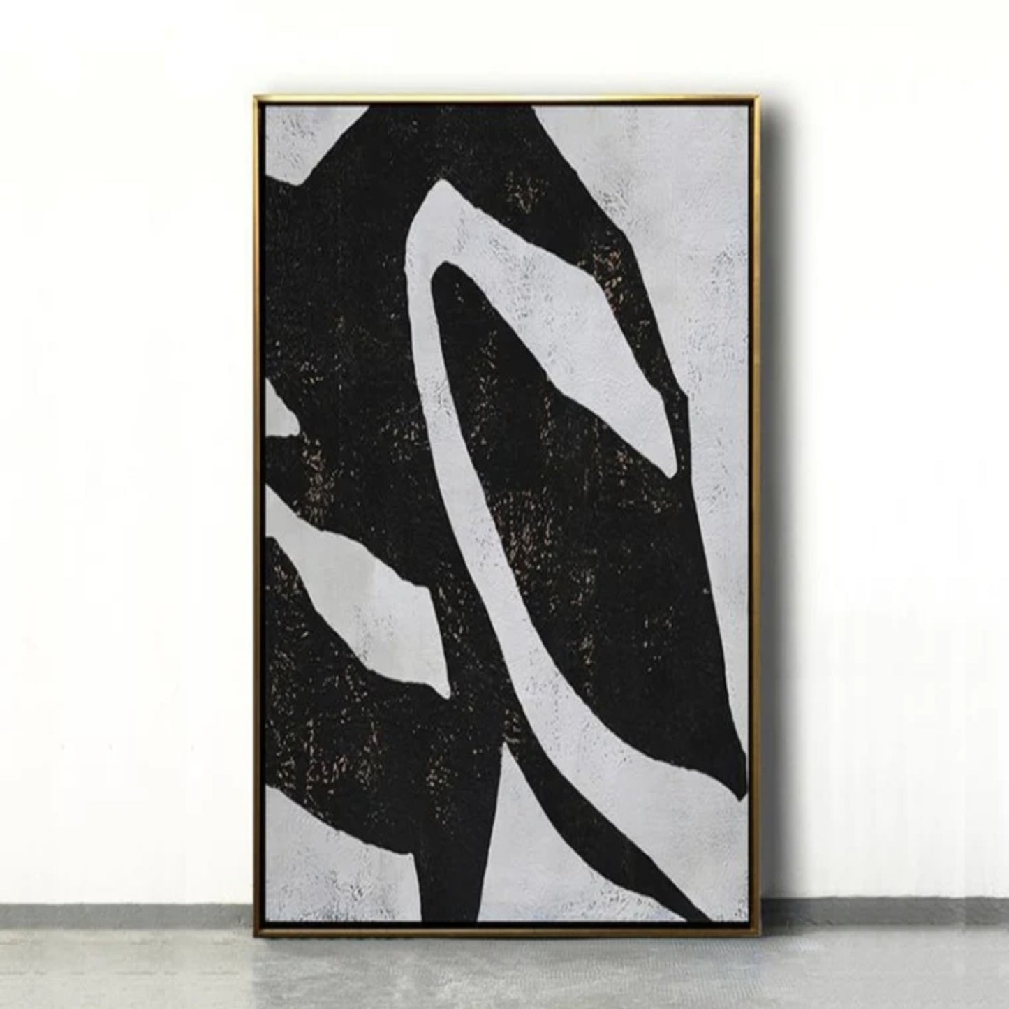 Abstract Vertical Black and White Minimal Wall Art