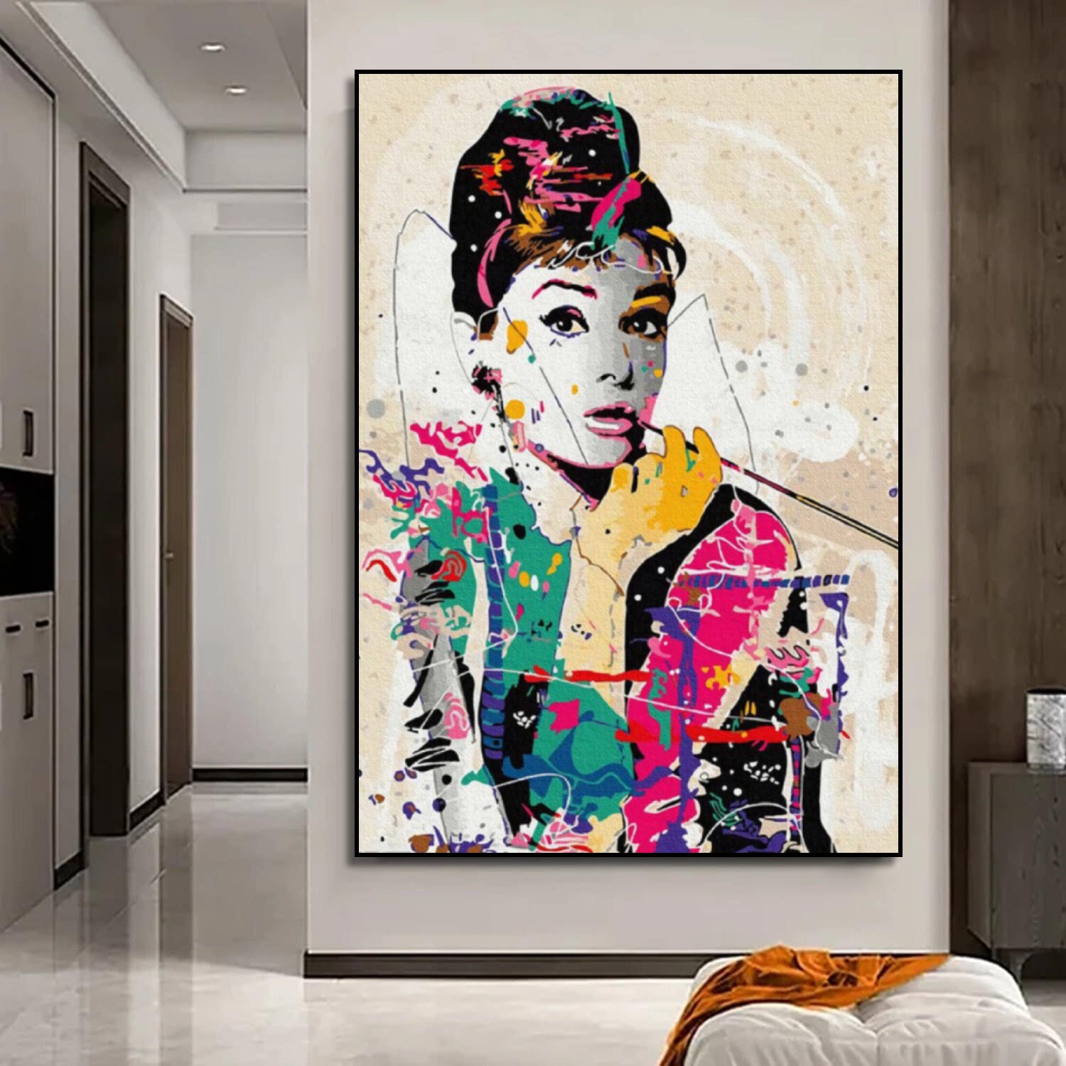 Acrylic Fashion Icon Audrey Hepburn Pop Art Painting