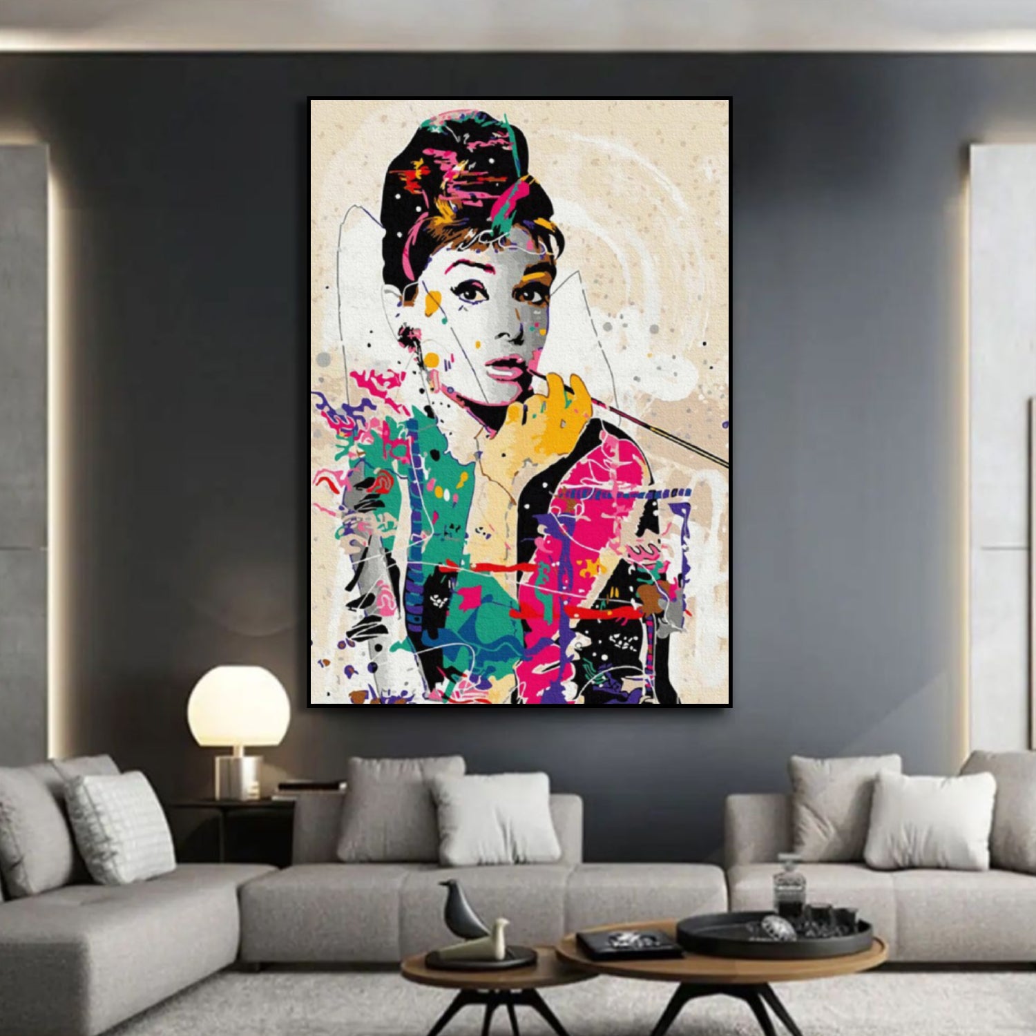 Acrylic Fashion Icon Audrey Hepburn Pop Art Painting