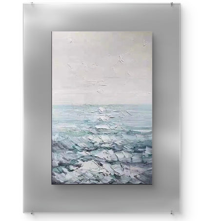 Acrylic Texture Ocean Waves Palette Knife Painting