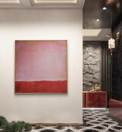 Acrylic Two Tone Blush Pink Textured Oil Painting