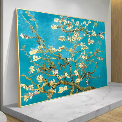 Almond Breeze Floral Painting Van Gogh Blue Wall Art