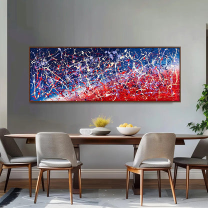 Large Pollock Inspired Abstract Painting | Hand Painted Wall Art