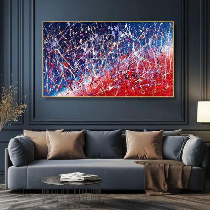 Large Pollock Inspired Abstract Painting | Hand Painted Wall Art