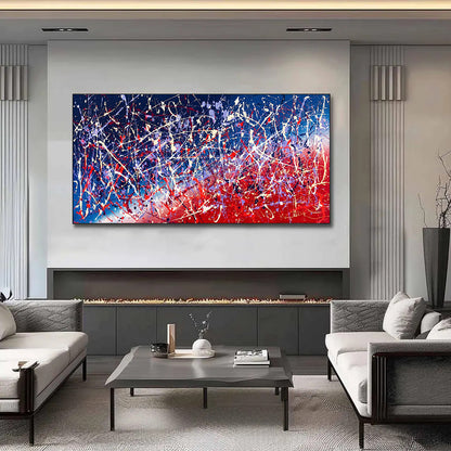 Large Pollock Inspired Abstract Painting | Hand Painted Wall Art