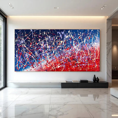 Large Pollock Inspired Abstract Painting | Hand Painted Wall Art