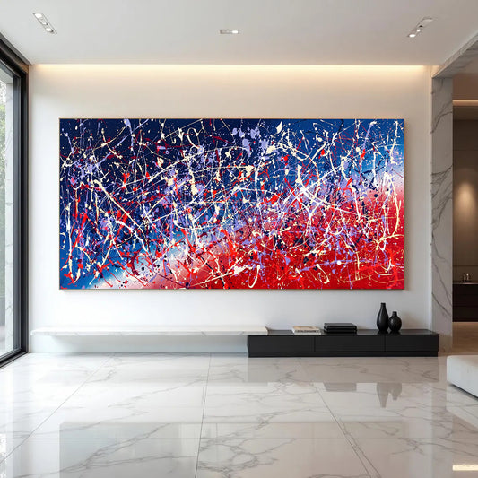 Large Pollock Inspired Abstract Painting | Hand Painted Wall Art