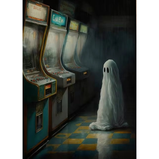 Arcade Ghost Dark Academia Gothic Halloween Wall Art