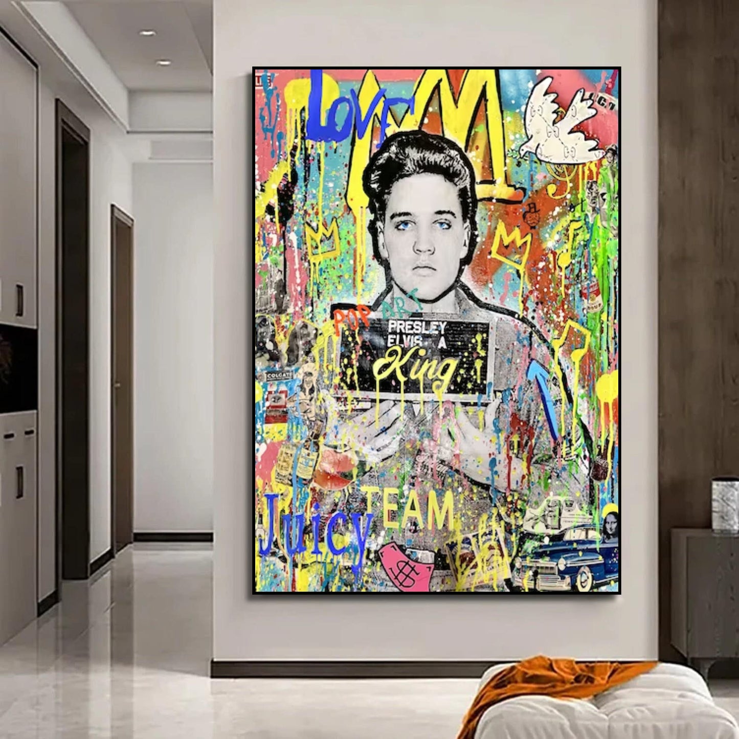 Banksy Famous Elvis Presley Pop Art Modern Painting