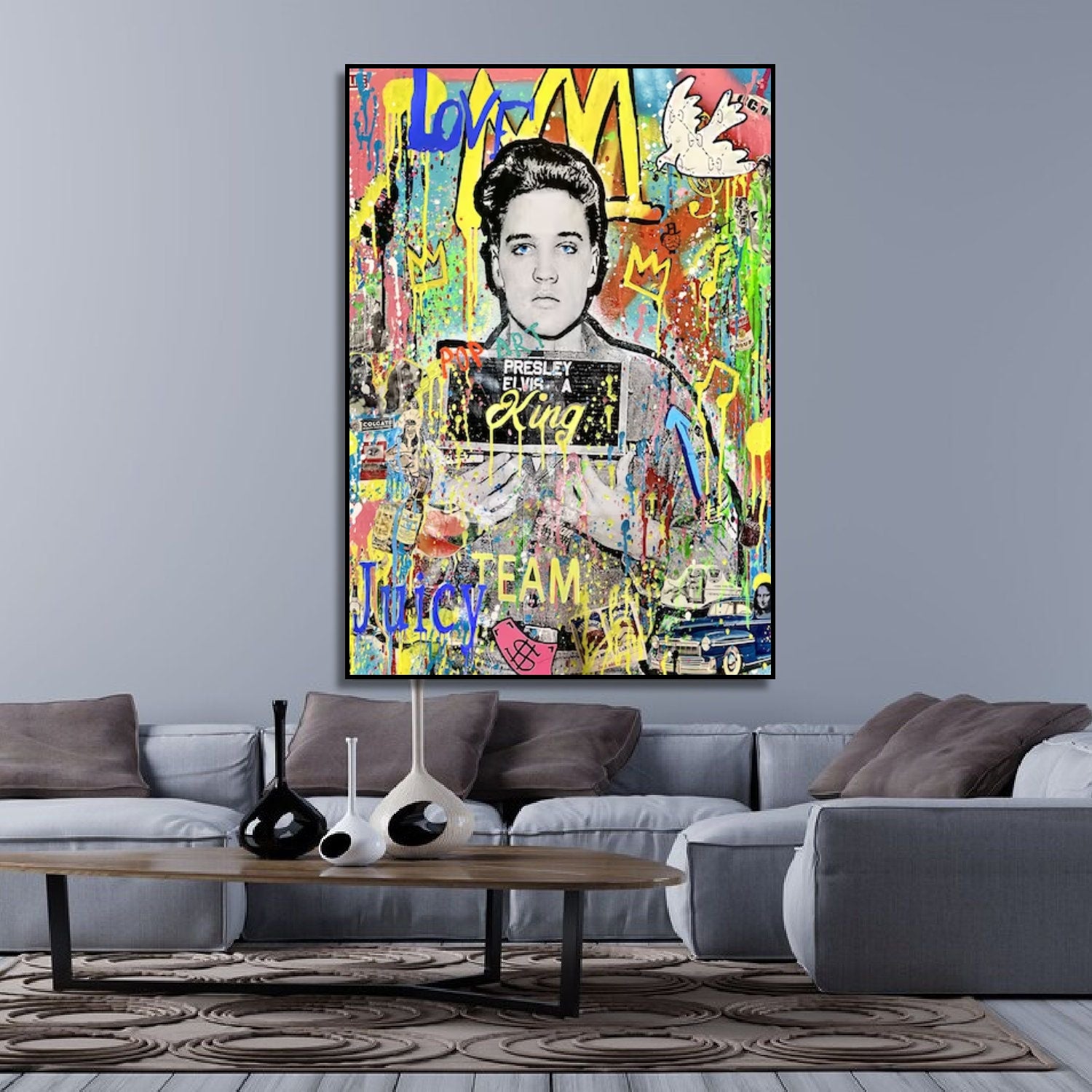 Banksy Famous Elvis Presley Pop Art Modern Painting