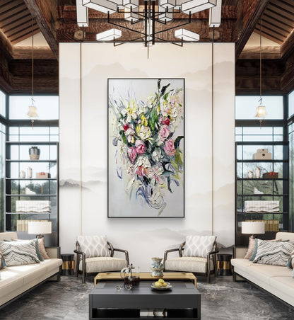 Beautiful Abstract Floral Heavy Textured Painting