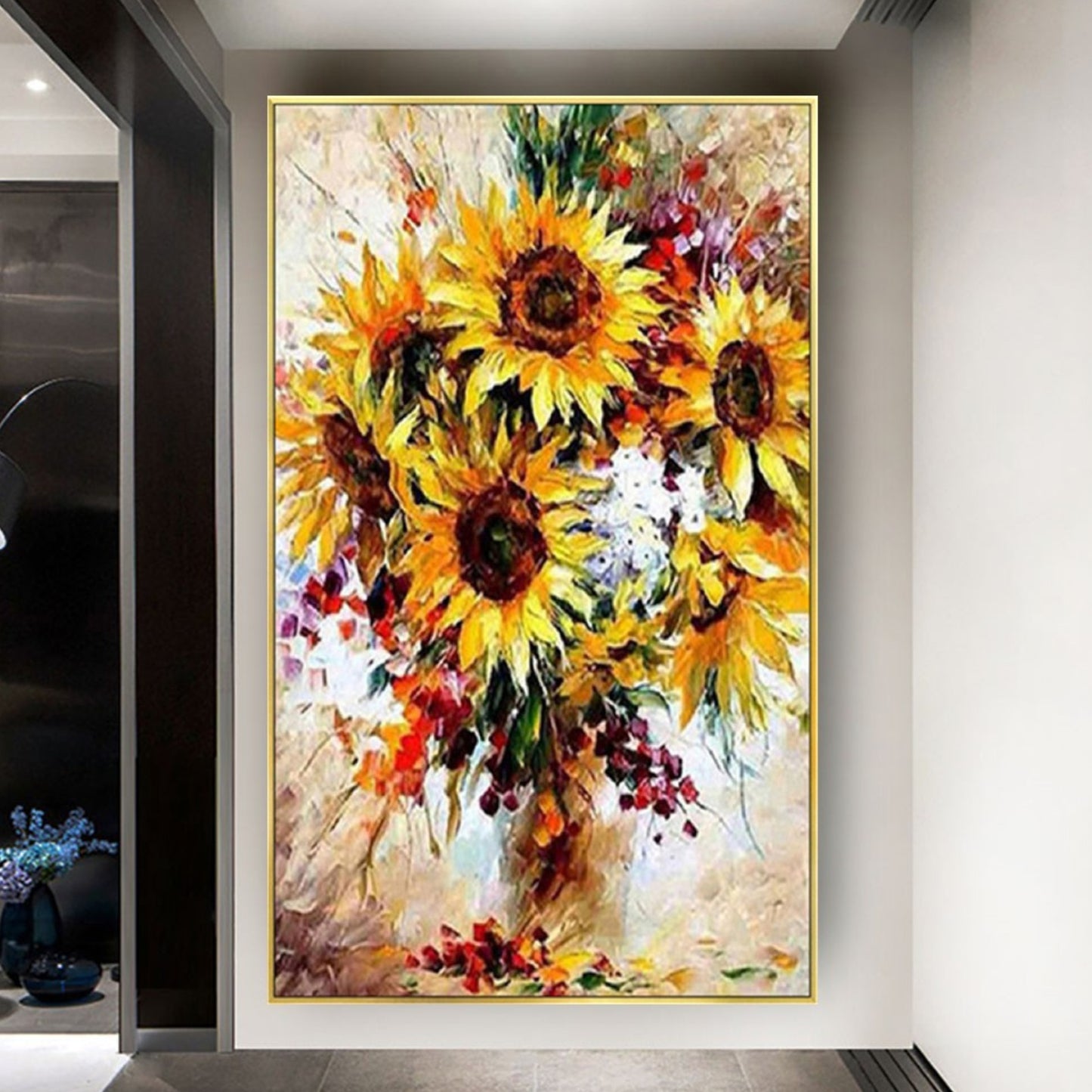 Beautiful Sunflower Bouquet Arcylic Wall Painting