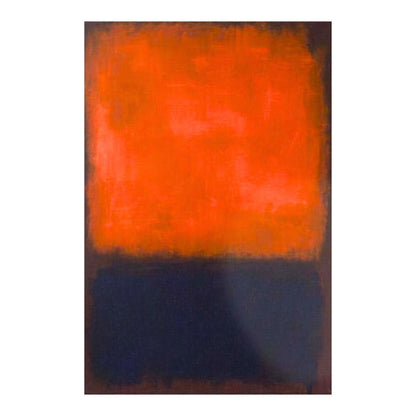 Abstract art piece with a large orange square on a dark background