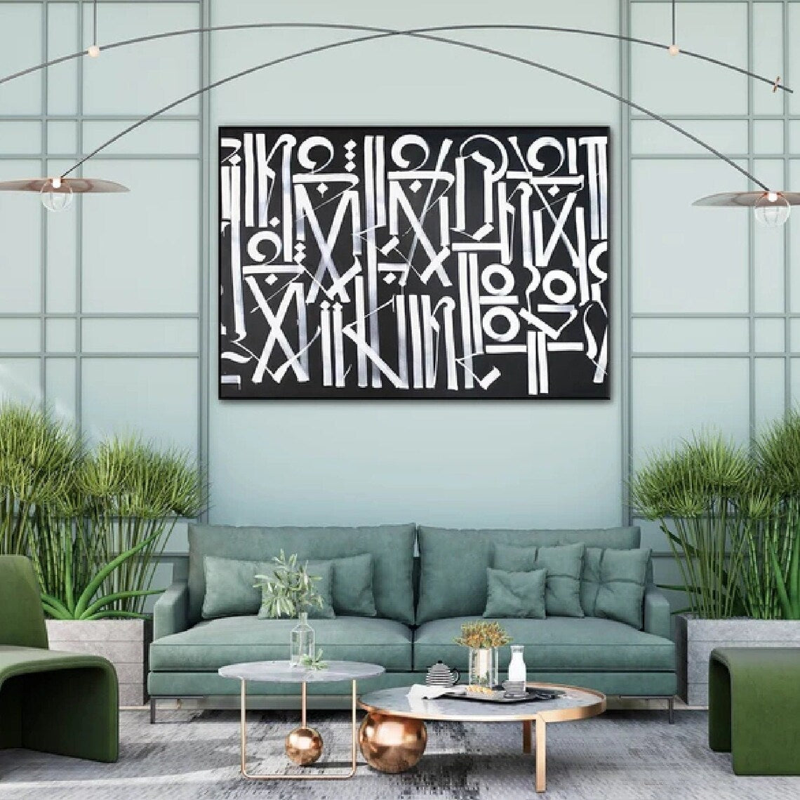 Black and White Retna-Inspired Calligraffiti Painting