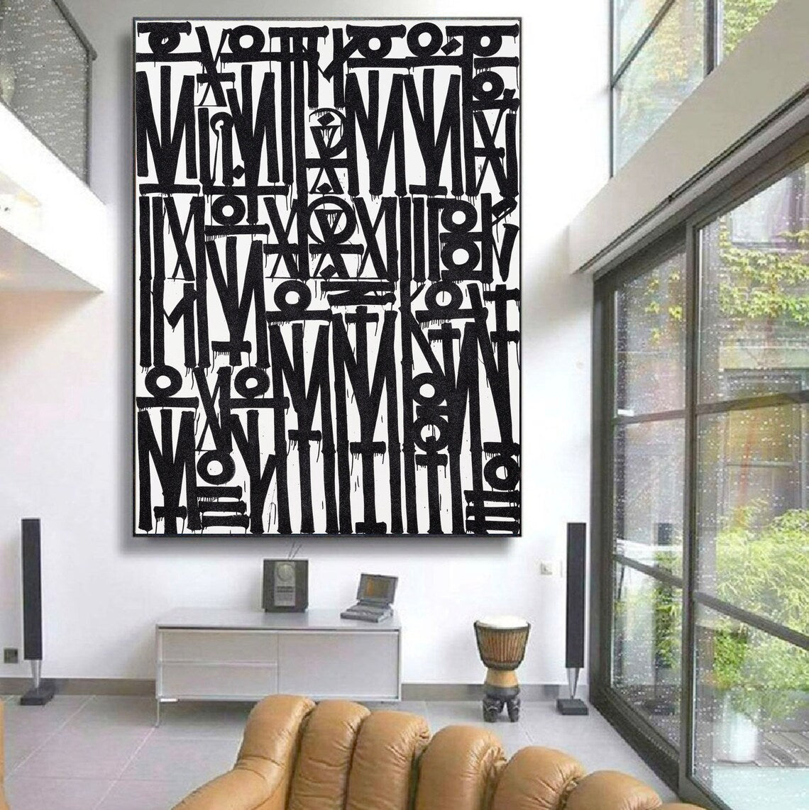 Black and White Retna Graffiti Hand Crafted Art