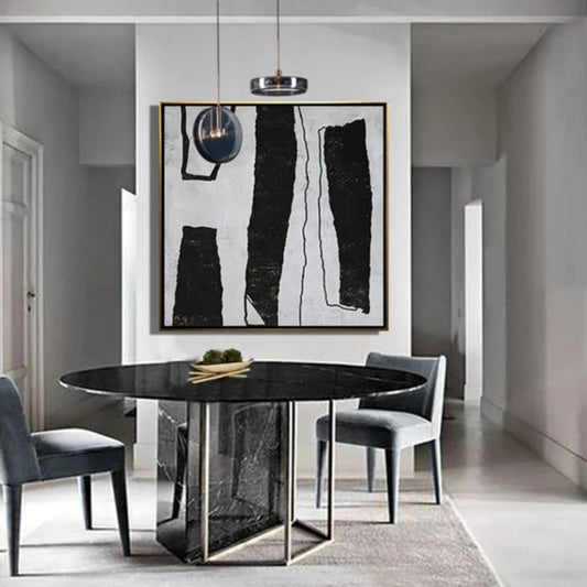 Room mockup. Uneven black vertical bars and fine outlined strips on a pale grey textured background.