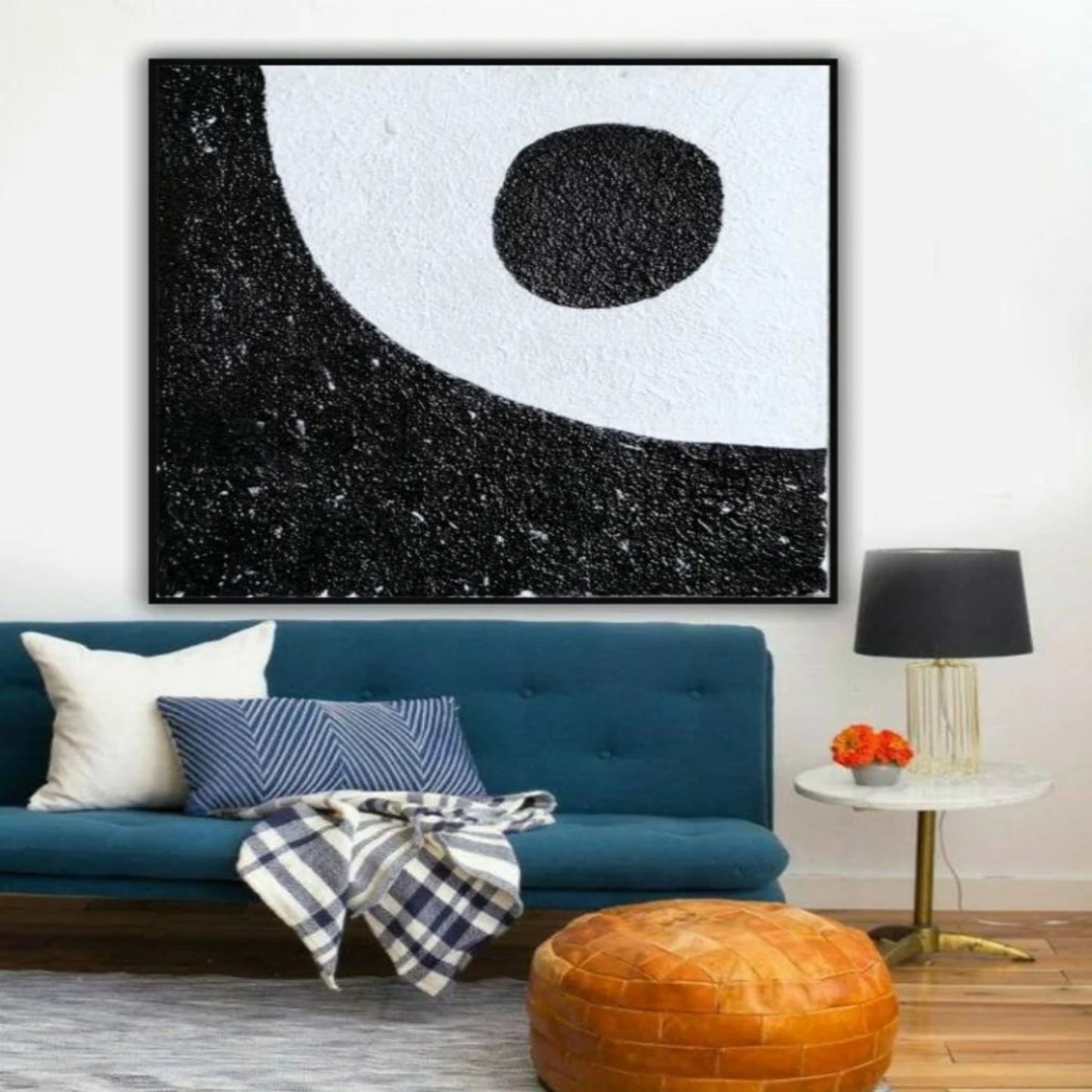 Black White Texture Dot Minimalist Geometric Art