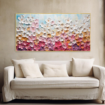 Blossom Symphony 3D Multicolor Floral Textured Art
