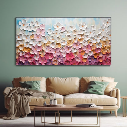 Blossom Symphony 3D Multicolor Floral Textured Art