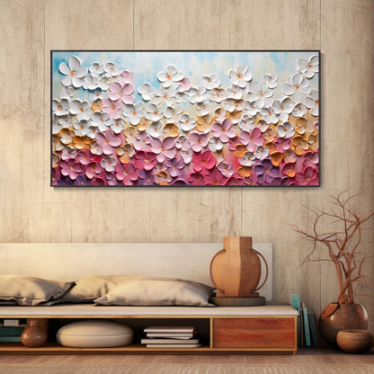 Blossom Symphony 3D Multicolor Floral Textured Art