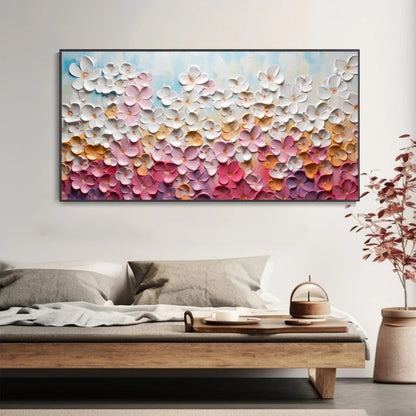 Blossom Symphony 3D Multicolor Floral Textured Art