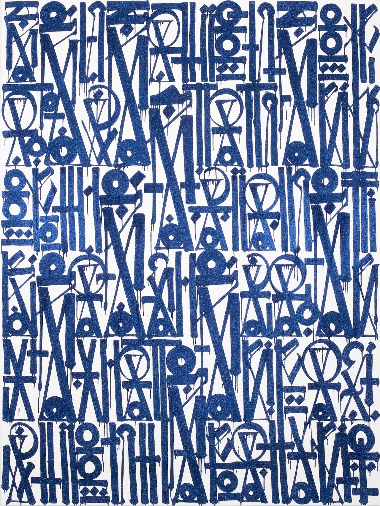 Blue and White Retna Street Graffiti Wall Art