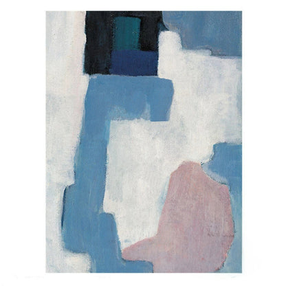 Blue Red & White Shade Industrial Style Abstract Art
