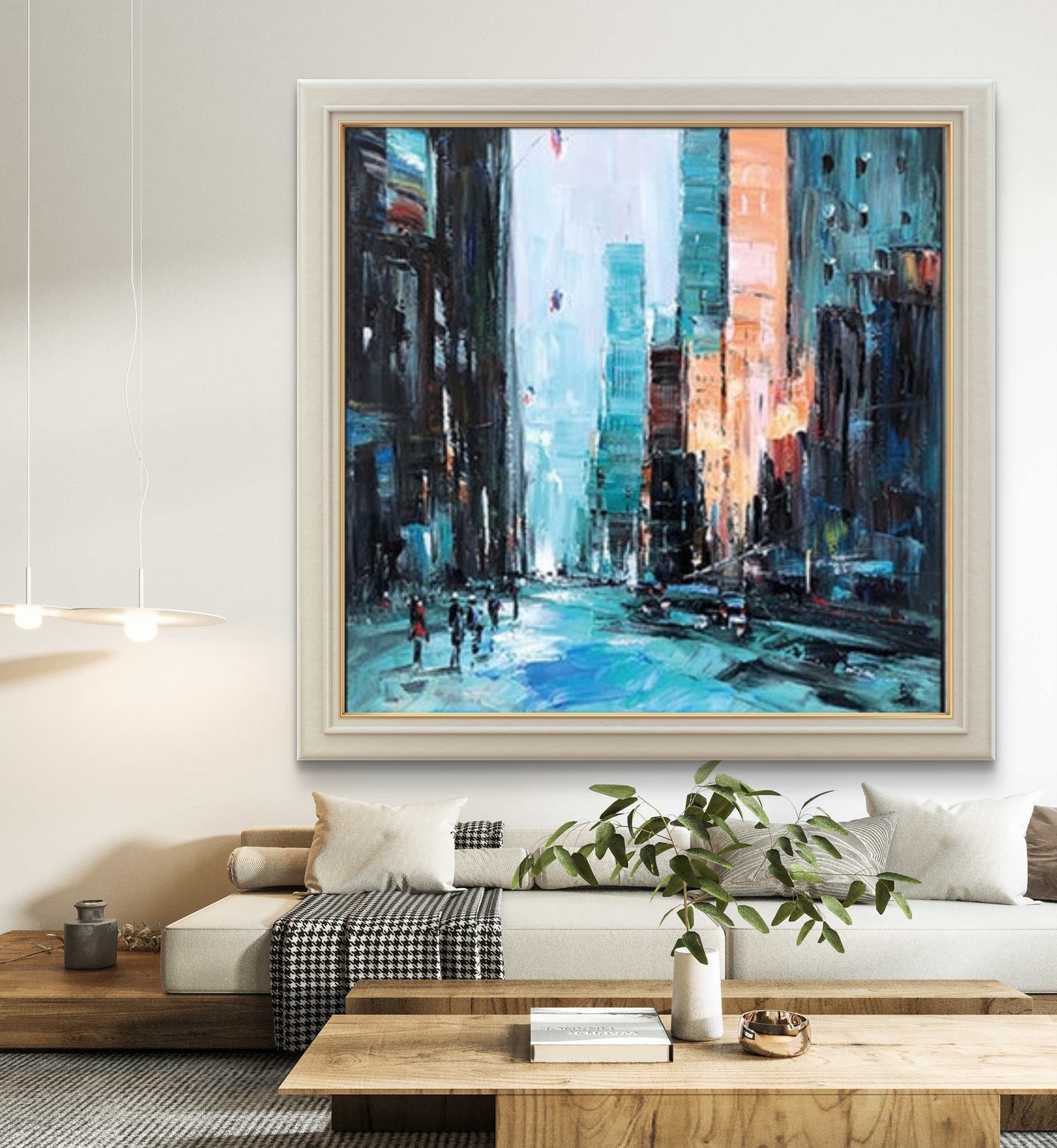 City Street View 100% Hand Painted Abstract Art