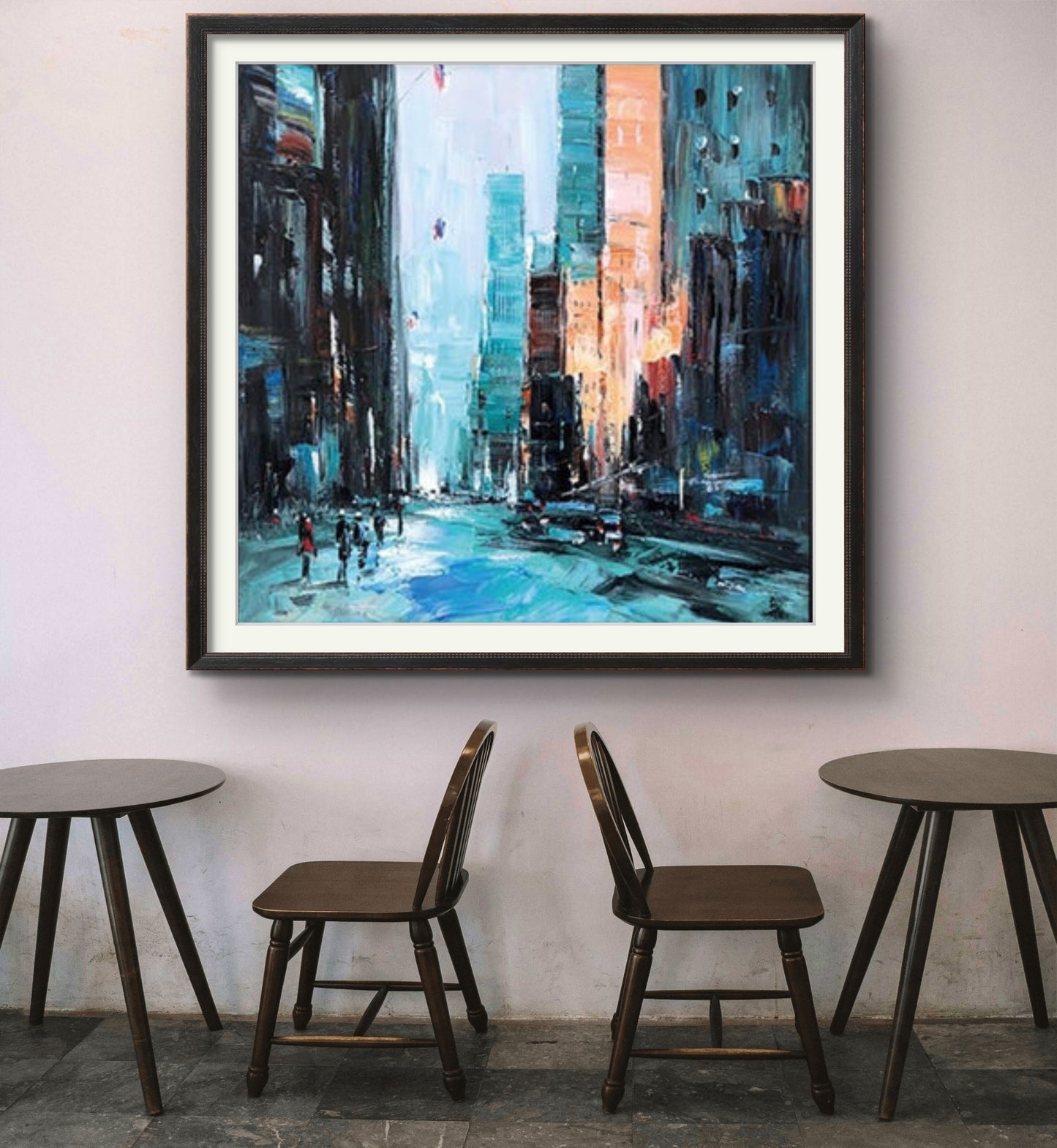 City Street View 100% Hand Painted Abstract Art