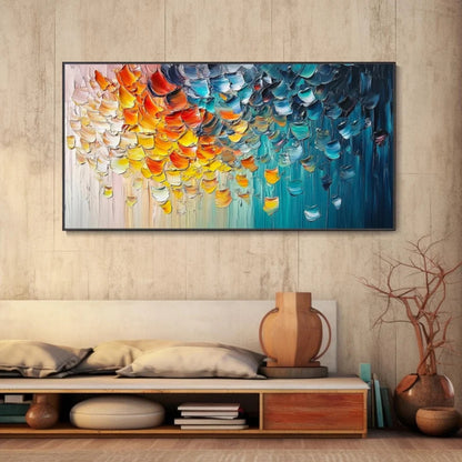 Color Cascade Textured Rainbow Abstract Wall Art
