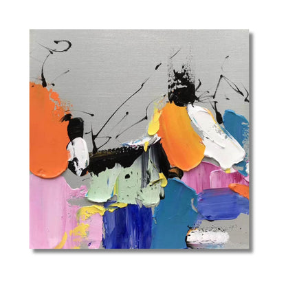 Bold Palette Knife Abstract Painting – Colorful Impasto Modern Wall Art on Canvas