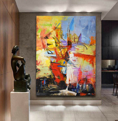 Colorful Abstract Expressionist – Hand-Painted Canvas
