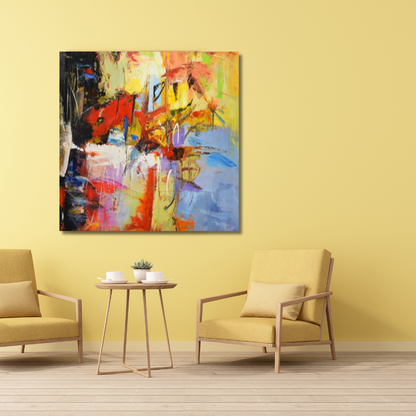 Colorful Abstract Expressionist – Hand-Painted Canvas