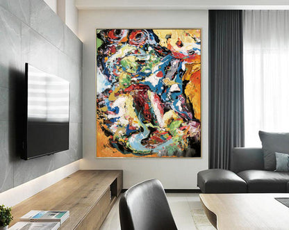 Impasto Color Explosion – Multicolor Abstract Expressionist Palette Knife Painting