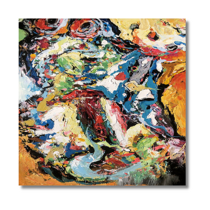 Impasto Color Explosion – Multicolor Abstract Expressionist Palette Knife Painting