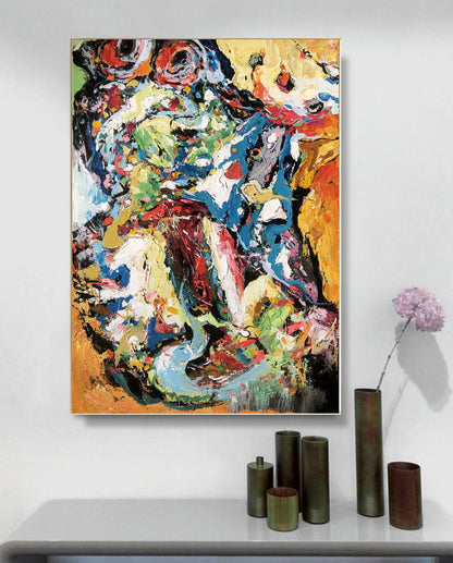 Impasto Color Explosion – Multicolor Abstract Expressionist Palette Knife Painting