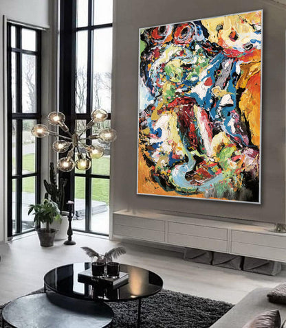 Impasto Color Explosion – Multicolor Abstract Expressionist Palette Knife Painting