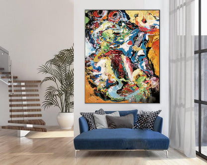 Impasto Color Explosion – Multicolor Abstract Expressionist Palette Knife Painting