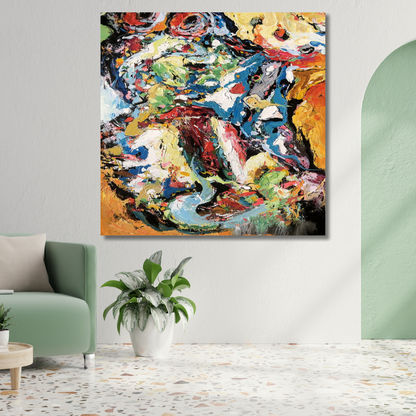 Impasto Color Explosion – Multicolor Abstract Expressionist Palette Knife Painting