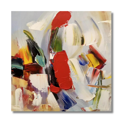Colorful Impasto Abstract Painting – Bold Palette Knife Wall Art on Canvas