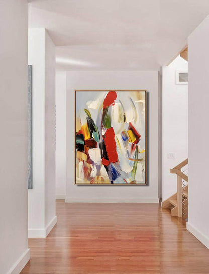 Colorful Impasto Abstract Painting – Bold Palette Knife Wall Art on Canvas